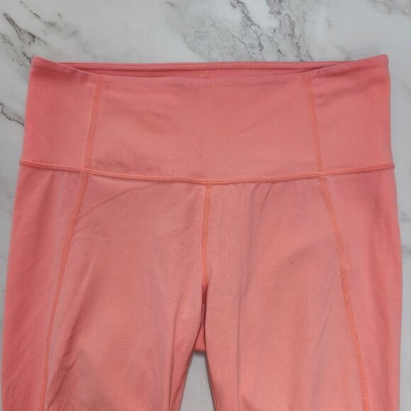 Athleta Capri Cropped Leggings 3/4 Length Coral Pink Athletic Pants Tights M - Picture 3 of 10